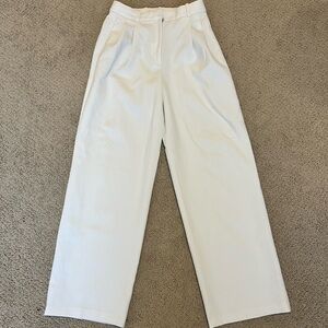 Babaton White Pleated Trouser